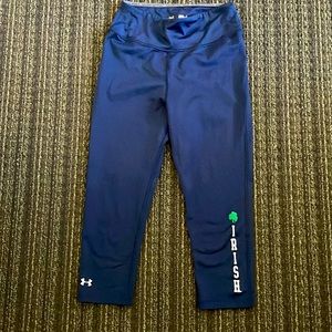 Notre Dame Under Armour Crop Capri Leggings or Yoga Pants (Small)